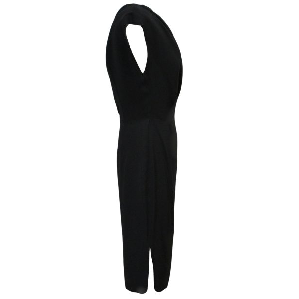 Alexandre Vauthier Black Draped Gathered Crepe Midi Dress Cheap