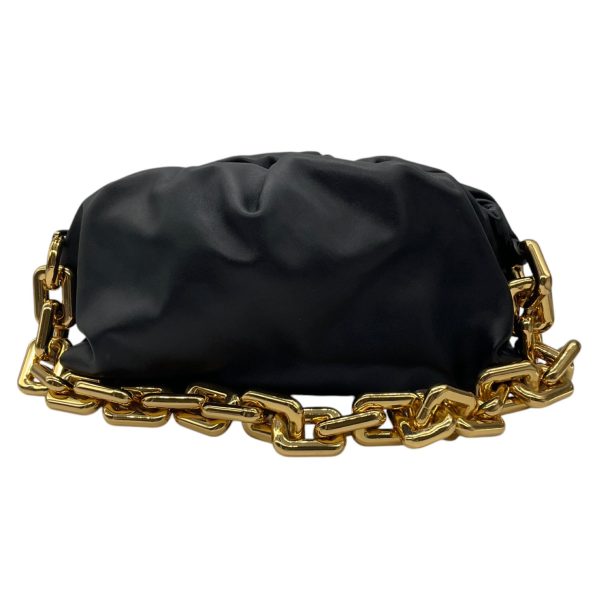 Bottega Veneta Black   Gold Calfskin Leather The Chain Pouch Bag Online