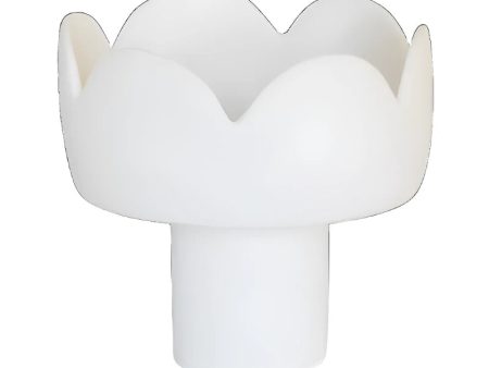 FLEUR MEDIUM PEDESTAL BOWL IN WHITE For Cheap