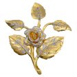 Valentino Gold Crystal Embellished Gilded Rose Brooch Discount