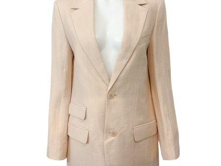 Zadig & Voltaire Beige Linen Blazer Hot on Sale