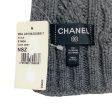 Chanel 2009 Gray Cashmere Cable Knit No 5 Scarf Hot on Sale