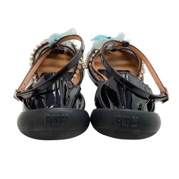 13 09 SR Black Patent Embellished Tootsy Ballet Flats Hot on Sale