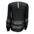 L Agence Black Lace Trimmed Silk Top Online now