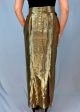 Chanel Gold Lamé Handbag Button Maxi Skirt Hot on Sale