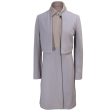 The Row Lilac Wool and Lambskin Leather Coat Online Hot Sale