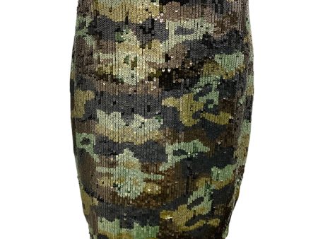 L Agence Olive Green Phoebe Sequined Camo Skirt Online now