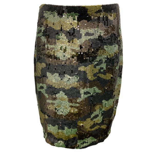 L Agence Olive Green Phoebe Sequined Camo Skirt Online now