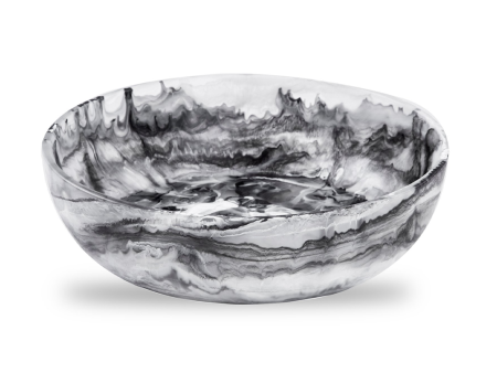 LARGE WAVE BOWL IN BLACK SWIRL Cheap