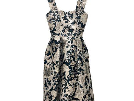 Carolina Herrera Black   Beige Sleeveless Jacquard Dress Online Hot Sale