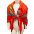 Hermes Orange   Red Multi Circuit 24 Faubourg Large Cashmere and Silk Scarf Online Hot Sale