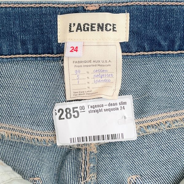 L Agence Sequoia Dean Mid Rise Slim Straight Jeans Discount