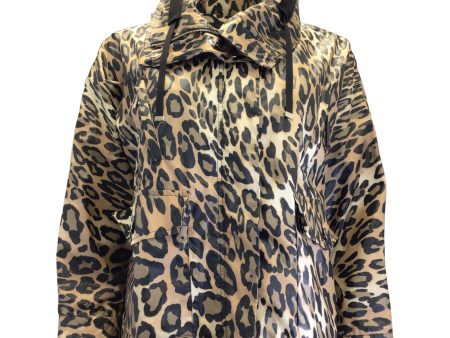 Moncler Tan   Black  Ivoire  Leopard Printed Full Zip Jacket Fashion