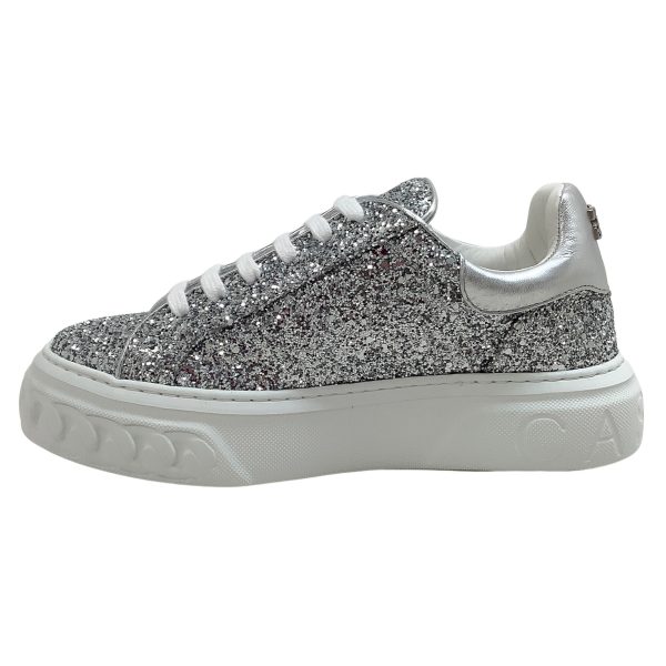 Casadei Silver Glitter Off Road Stargate Sneakers Sale