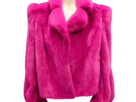 CO Magenta Mink Fur Jacket For Discount