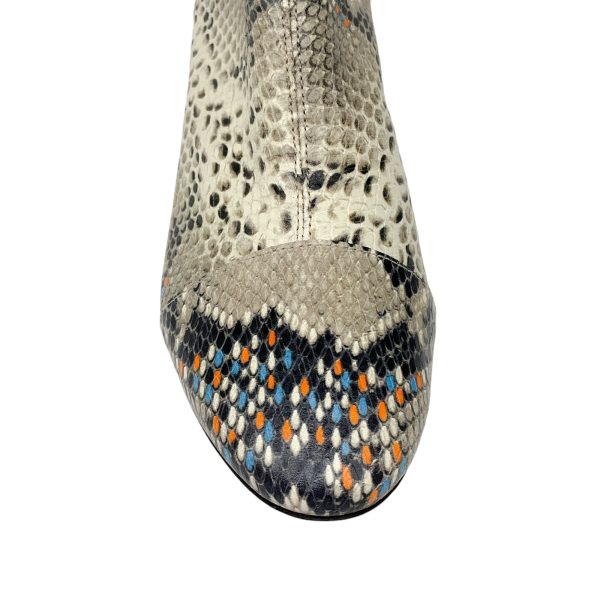 Isabel Marant Ivory Multi Snake Print Leather Booties Online Hot Sale