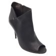 Calvin Klein Collection Dark Brown High Heeled Open Toe Leather Boots   Booties on Sale