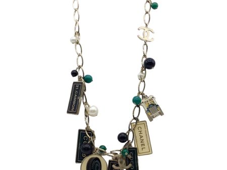 Chanel Silver 2006 Cruise Collection Enameled Charm Necklace Sale