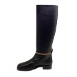 Pierre Hardy Black Leather Tall Pull On Boots With Gold Zipper Detail Discount