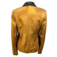 Dolce & Gabbana Bronze Metallic Tuxedo Style Leather Blazer For Sale