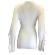 Balmain Ivory   Gold Buttoned Ruffled Long Sleeved Knit Blouse Discount