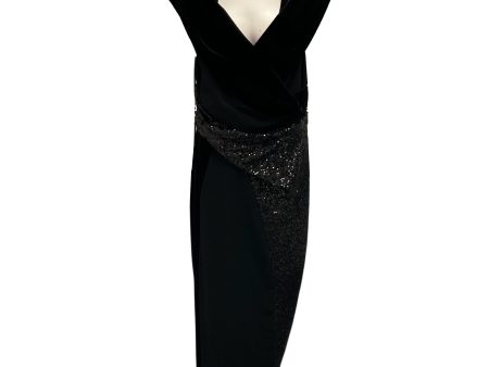 Talbot Runhof Black Sequined Velvet Gown   Formal Dress on Sale