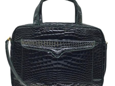 Lana Marks Dark Green Alligator Skin Leather Satchel Handbag on Sale