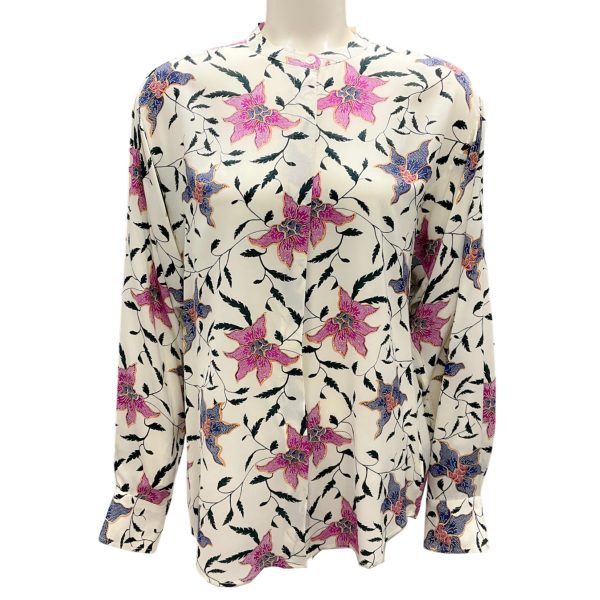 Isabel Marant Etoile Ecru Multi Catchell Blouse For Sale