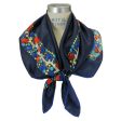 Cartier Blue   Red Multi Square Silk Twill Scarf For Cheap