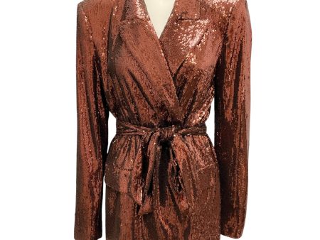 L Agence Bronze Jordana Belted Wrap Blazer For Sale