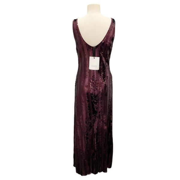 Galvan London Oxblood Sequined Burnished Valletta Dress Fashion