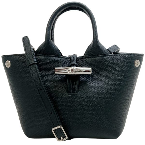 Longchamp Extra Small Black Leather Le Roseau Tote Sale