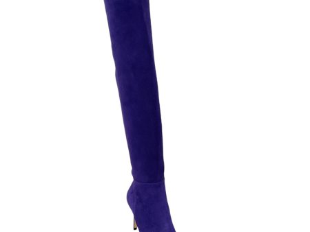 Gianvito Rossi Purple Suede Jules High Boots Supply