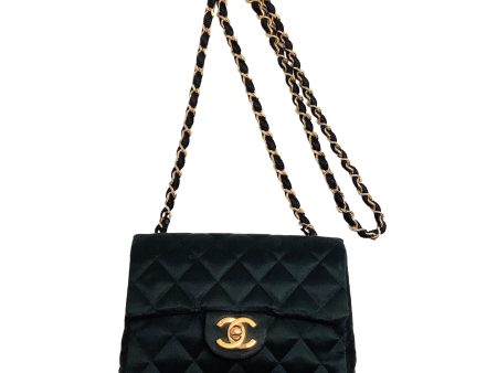 Chanel Vintage Mini Black Satin Cross Body Bag Sale