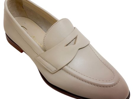 Santoni Ombre Beige Leather Famed Loafers on Sale