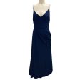 Alexander McQueen Blue 2022 Draped Spaghetti Strap Long Dress Online