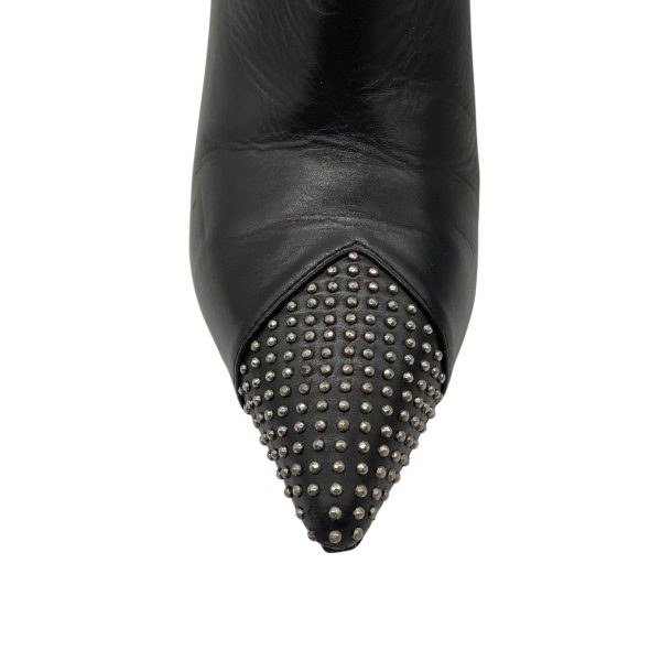 Saint Laurent Black Palladio Studded Leather Ankle Booties Online now