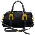 Prada Black Belted Tessuto Two Way Bag Sale