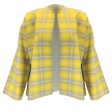 Sofie D Hoore Yellow   Green Multi Checkered Open Front Wool Jacket Online now