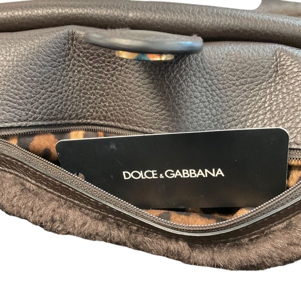 Dolce & Gabbana Handbag Sicily bag Brown Shearling Leather Discount