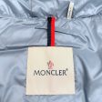 Moncler Light Blue Velour Hooded Puffer Jacket For Discount