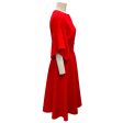 Oscar de la Renta Red 2021 Short Sleeved Wool Dress Sale