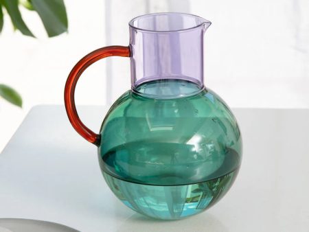 PABLO PITCHER IN TEAL, PURPLE AND AMBER For Sale