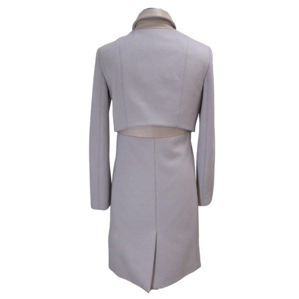 The Row Lilac Wool and Lambskin Leather Coat Online Hot Sale