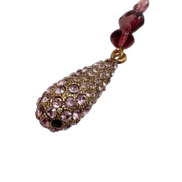 Chanel Purple   Gold Glass and Crystal Long Dangle Earrings Sale