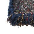 Chanel Blue Multi Fringed Wool Tweed Knit Scarf Online