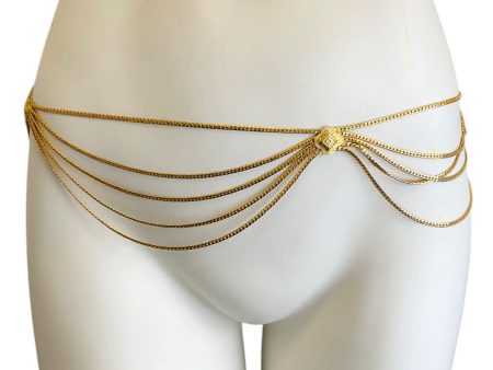 Christian Dior Rare Vintage Gold Multi Strand Chain Belt Online Hot Sale