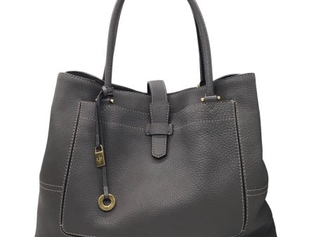 Loro Piana Grey Large Pebbled Leather Handbag on Sale