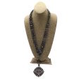 Chanel Gunmetal 2017 Crystal Embellished CC Logo Triple Strand Pearl Necklace For Discount