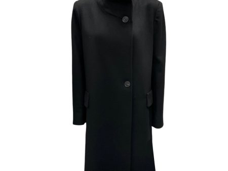 Fleurette Black Button-Front Cashmere Coat on Sale